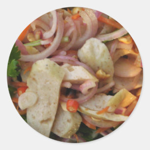 Thai Spicy Sausage Salad ... Asian Street Food Classic Round Sticker