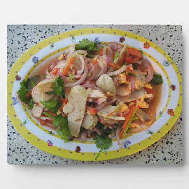 Thai Spicy Sausage Salad ... Asian Street Food Plaque (Front)