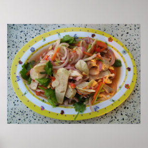 Thai Spicy Sausage Salad ... Asian Street Food Poster