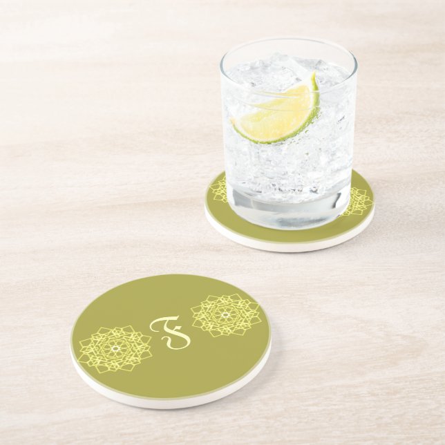 thai square pattern of modern graphic design style coaster (Side)