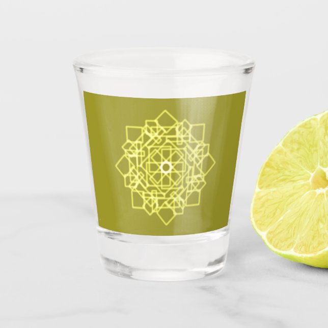 thai square pattern of modern graphic design style shot glass (Front)