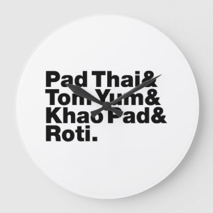 Thai Street Food Large Clock