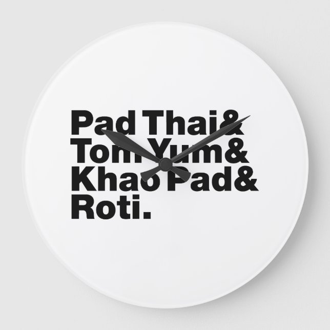 Thai Street Food Large Clock (Front)