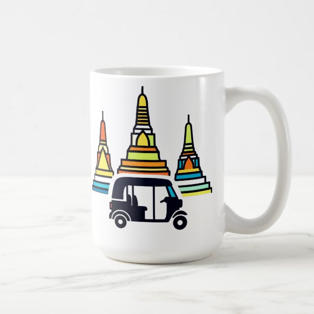 Thai Temples And Tuk Tuks Coffee Mug (Right)