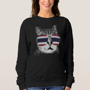 Thai Thailand Flag Country Roots Cat Pride Trave Sweatshirt