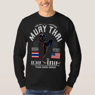 Thailand American Flag Muay Thai Boxing Train Hard T-Shirt
