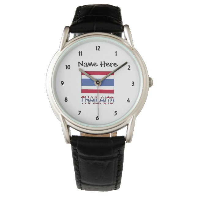 Thailand and Thai Flag Personalised  Watch (Front)