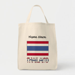 Thailand and Thai Flag with Your Name Tote Bag
