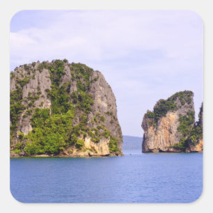 Thailand, Andaman Sea. Ao Phang Nga Islands in 2 Square Sticker