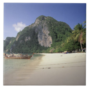 Thailand, Andaman Sea, Ko Phi Phi Island, Beach Ceramic Tile