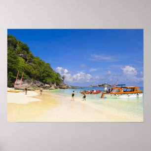 Thailand, Andaman Sea. Passengers onshore at Poster