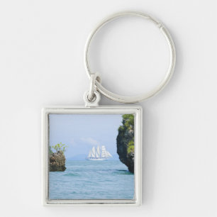 Thailand, Andaman Sea. Star Fyer clipper ship 2 Key Ring