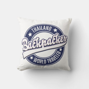 Thailand Backpacker World Traveller logo Cushion