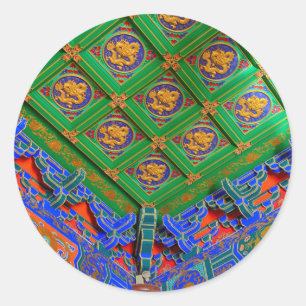 Thailand, Bangkok Dragon Temple Classic Round Sticker