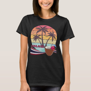 Thailand Beach Palm Flag Vacation Koh Samui Bangko T-Shirt