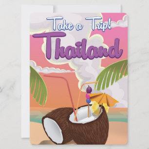 Thailand beach vacation poster invitation