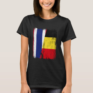 Thailand Belgium Half Flag Thai Belgian Jersey T-Shirt