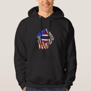 Thailand Chest USA Thai Roots Thai Pride America T Hoodie