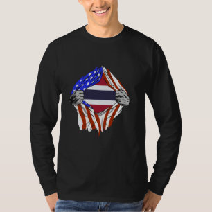 Thailand Chest USA Thai Roots Thai Pride America T T-Shirt