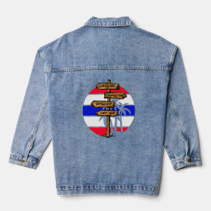 Thailand Destinations - Bangkok Chiang Mai Phuket Denim Jacket