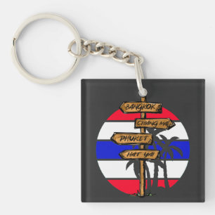 Thailand Destinations - Bangkok Chiang Mai Phuket Key Ring