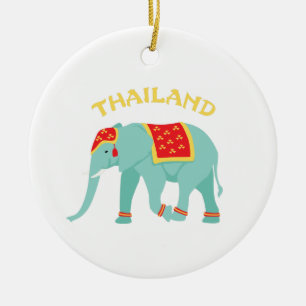 Thailand Elephant Ceramic Ornament