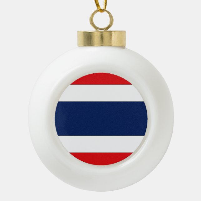 Thailand Flag Ceramic Ball Christmas Ornament (Front)
