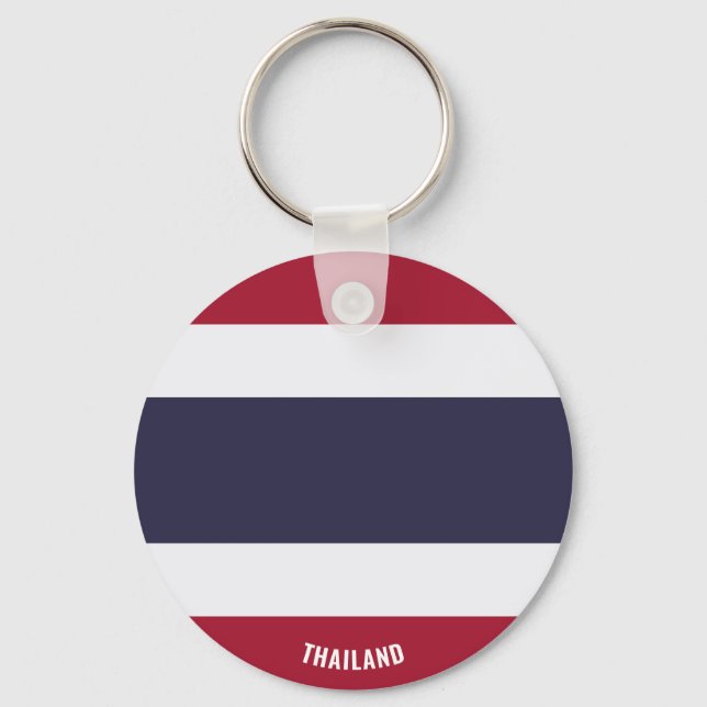 Thailand Flag Charming Patriotic Key Ring (Front)