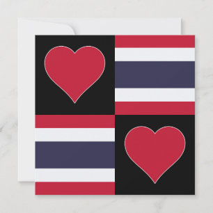 Thailand Flag Heart Cute Patriotic Thai Greeting Card