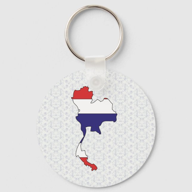 Thailand Flag Map full size Key Ring (Front)