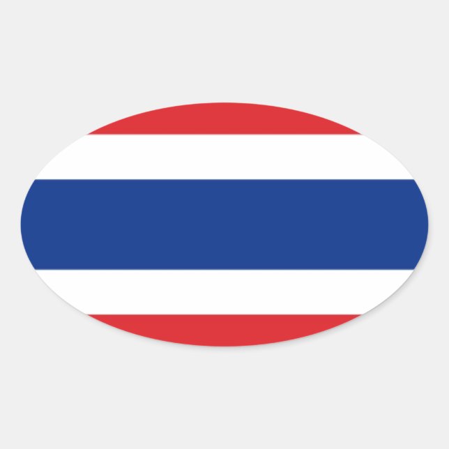 Thailand Flag Oval Sticker (Front)