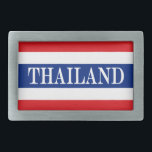 Thailand flag Thai Belt Buckle<br><div class="desc">Thailand flag Thai
The flag of the Kingdom of Thailand shows five horizontal stripes in the colours red,  white,  blue,  white and red,  with the central blue stripe being twice as wide as each of the other four.
#thailand #thai #kingdom #flag</div>