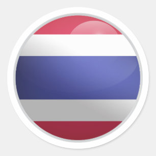 Thailand Glossy Circle Flag Classic Round Sticker