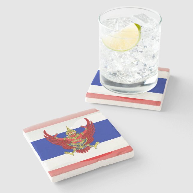 Thailand glossy flag stone coaster (Side)