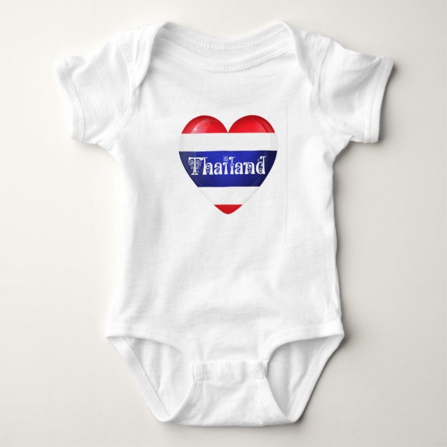 Thailand Heart Flag Baby Bodysuit (Front)