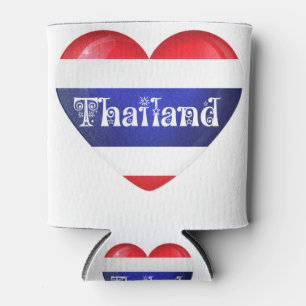 Thailand Heart Flag Can Cooler