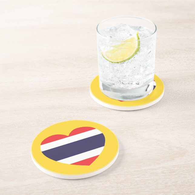Thailand Heart Flag Coaster (Side)