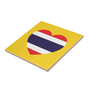Thailand Heart Flag Tile