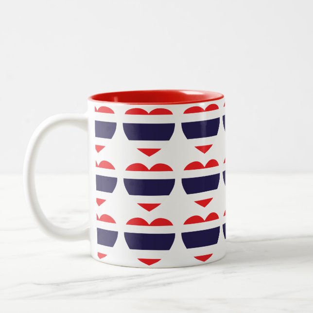 Thailand Heart Flag Two-Tone Coffee Mug (Left)