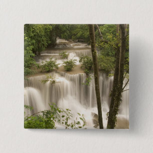 Thailand, Huai Mae Khamin Waterfall 15 Cm Square Badge