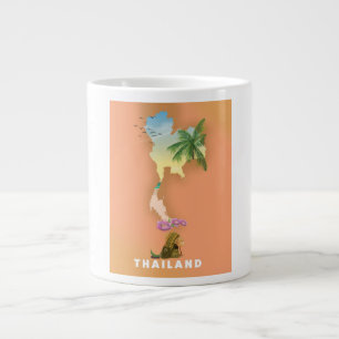 Thailand illustrated map large coffee mug
