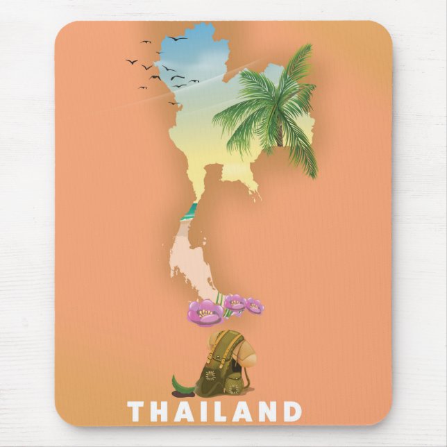 Thailand illustrated map mouse pad (Front)