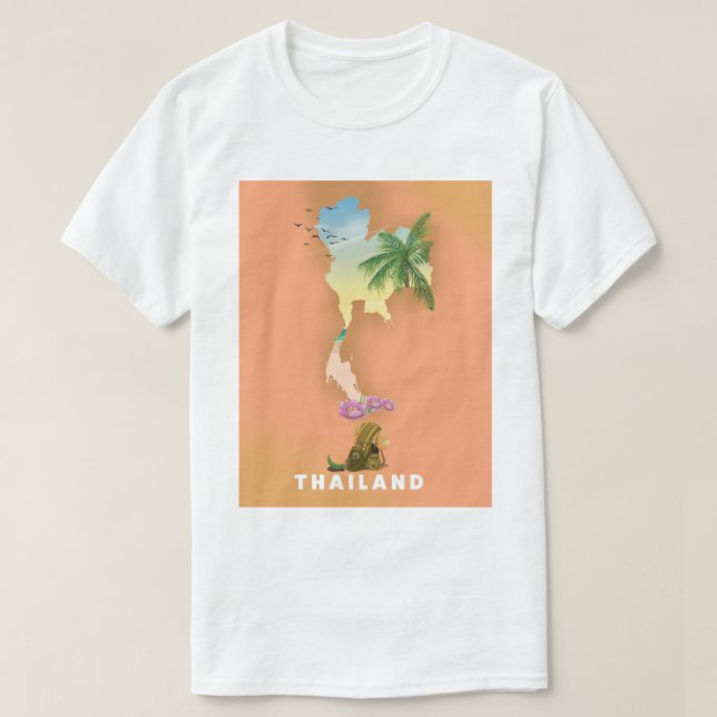 Thailand illustrated map T-Shirt (Design Front)