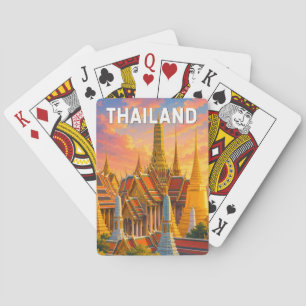 Thailand Illustration Travel Art Vintage Playing Cards