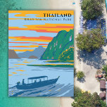 Thailand Khao Sok National Park Travel Art Deco Postcard<br><div class="desc">Perfect for lovers of vintage travel vacations,  wanderlust explorers,  and collectors of Asian vacation souvenirs,  this design highlights the serene landscapes of Thailand,  making it an ideal keepsake from your journey to one of Asia’s most beautiful nature landscapes.
Bring home a piece of Thai paradise today—order now!</div>