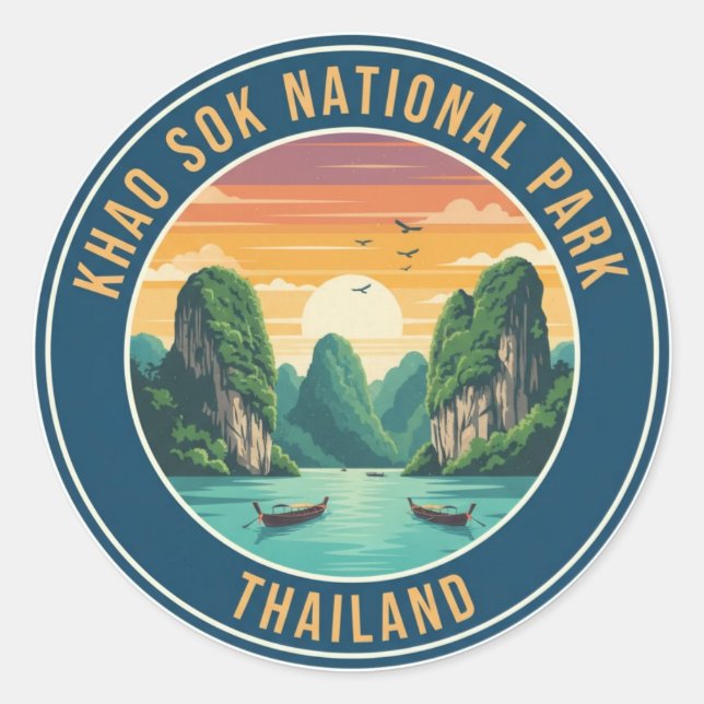  Thailand Khao Sok National Park Travel Classic Round Sticker (Front)