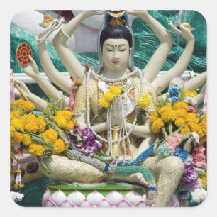Thailand, Ko Samui aka Koh Samui). Wat Plai 2 Square Sticker