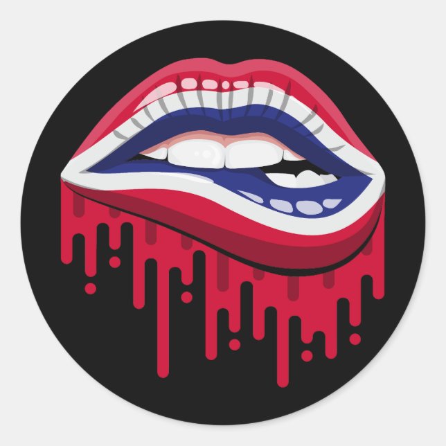Thailand lips pride root flag classic round sticker (Front)