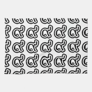 Thailand Lucky Number 9 / Nine / ๙ (Gao/Kao) Tha Tea Towel