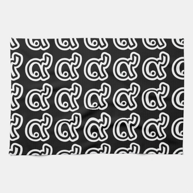 Thailand Lucky Number 9 / Nine / ๙ (Gao/Kao) Thai Tea Towel (Horizontal)